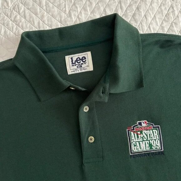 NWT Vintage MLB All Star Game Boston '99 Green Polo Shirt XL Lee Sport - Picture 1 of 10